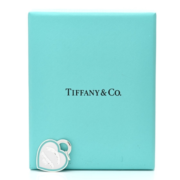 BNIB RARE! Return to Tiffany & Co Sterling Silver Blue Enamel Love Heart Pendent - Picture 4 of 16